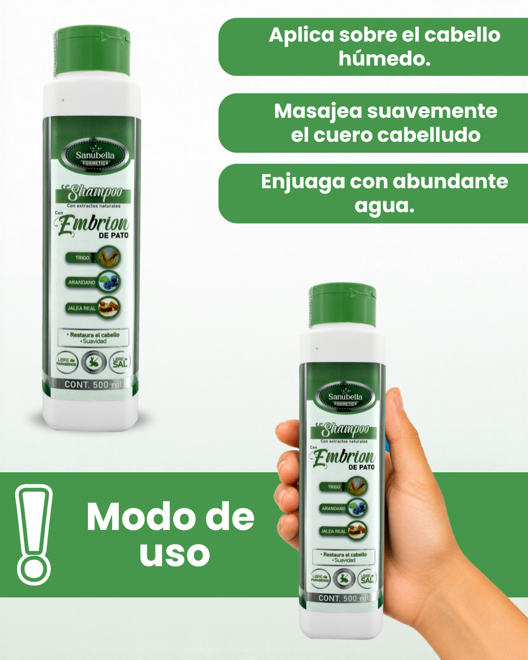 SHAMPOO CON EMBRION DE PATO